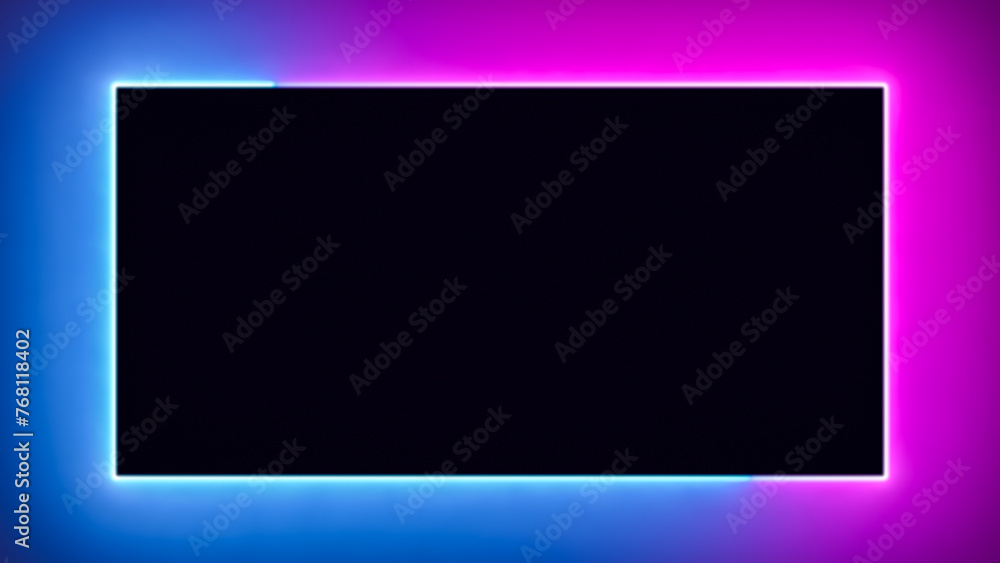 Abstract blue pink neon glowing line frame, animated moving led light screen box projection 3d rendering, empty blank space vertical presentation design background, futuristic laser sprectrum backdrop Abstract blue pink neon glowing line frame, animated moving led light screen box projection 3d rendering, empty blank space vertical presentation design background, futuristic laser sprectrum backdrop