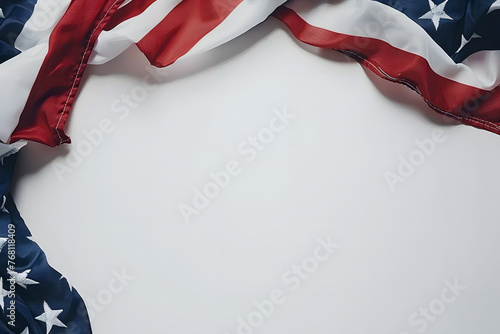 independence day concept. American flag with white background and copyspace. Generative ai