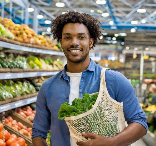 person in supermarket
