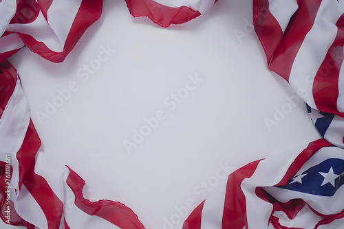 independence day concept. American flag with white background and copyspace. Generative ai
