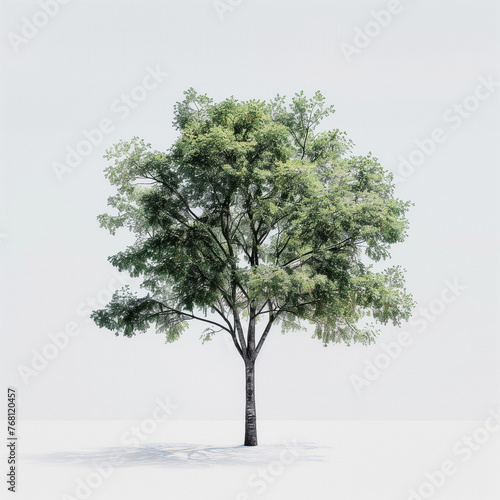 A tall tree on a white background   