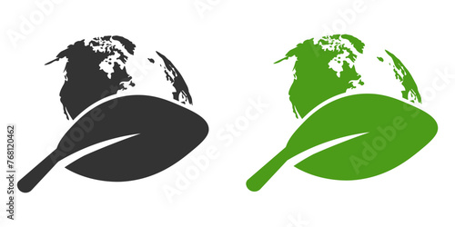Global warming icon. Climate symbol earth set vector ilustration.