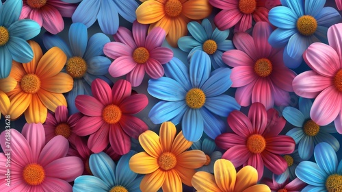 Colorful Flowers Floating in the Air © BrandwayArt