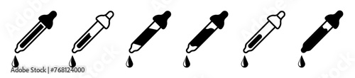 Dropper icons set.Tincture icons collection.Pipette symbols set. Vector Illustration