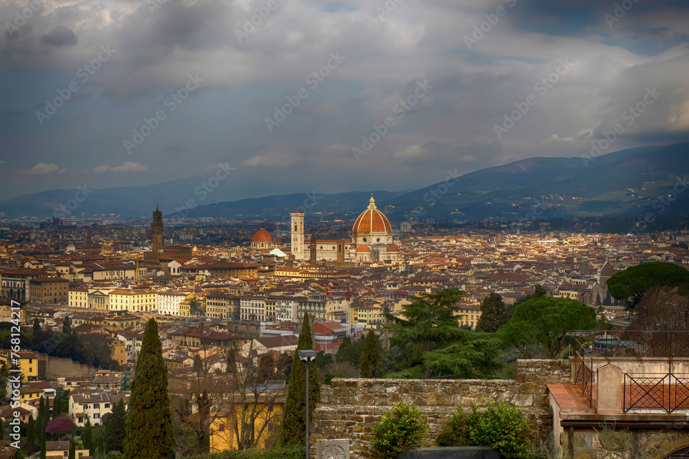 florence dome brunelleschi view from san miniato church