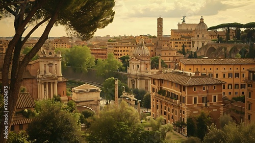 An establishing shot of a beautiful European city with a river running through it.