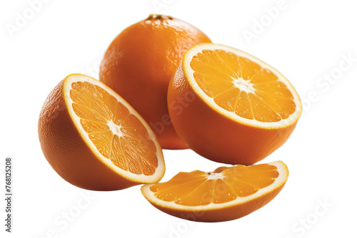 Obraz na płótnie Two citrus background fruits half slice orange transparent cut fruit Orange white w salonie