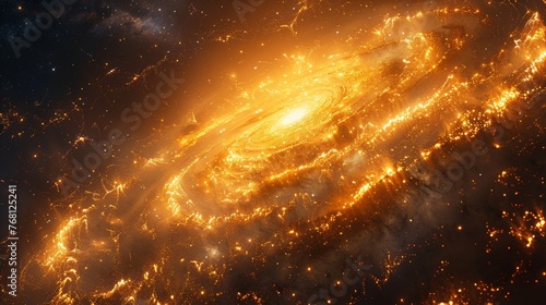 Majestic spiral galaxy amidst cosmic dust