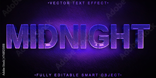 Dark Purple Midnight Vector Fully Editable Smart Object Text Effect