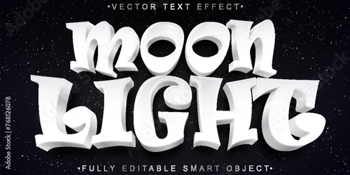 Cartoon Moonlight Vector Fully Editable Smart Object Text Effect