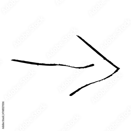 Arrow symbol icon, vector element of grunge texture direction symbol illustration for graphic design