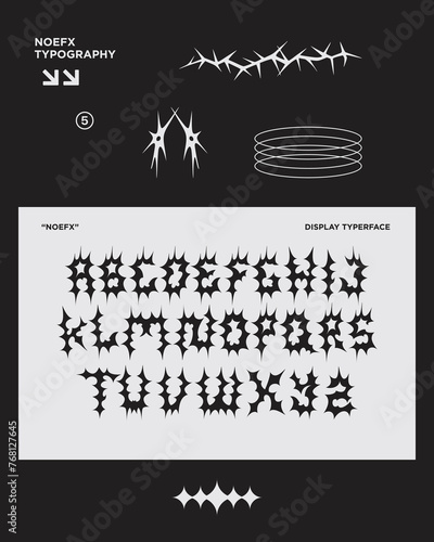 Heavy metal font sickopat typography vector punk rock hardcore dark music typerface editable photo