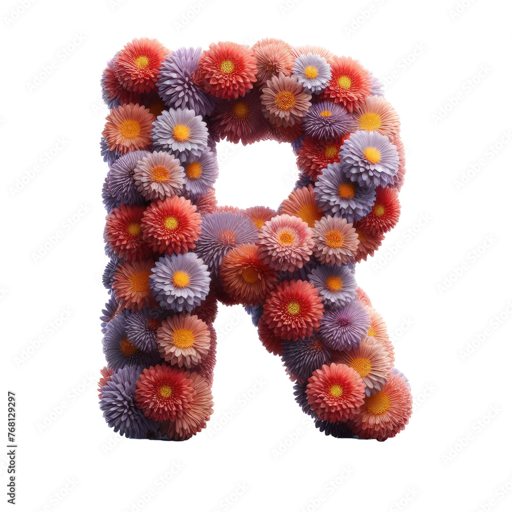 Isolated 3D Letter on a Clear PNG Canvas, Generative AI Isolated 3D Letter on a Clear PNG Canvas, Generative AI