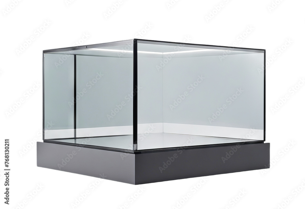 front box Square isolated glass gray mockup podium showcase view poduim box white cube isolated three-dimensional blank package cardboard empty container gift object cardboard box open paper square