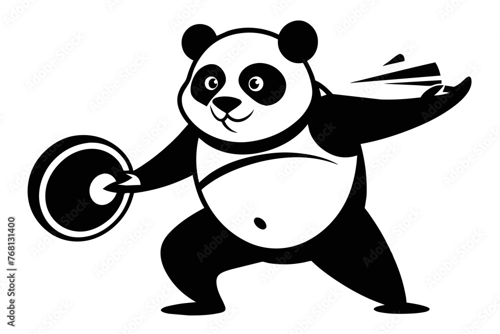 vector design of a discus panda vector design of a discus panda