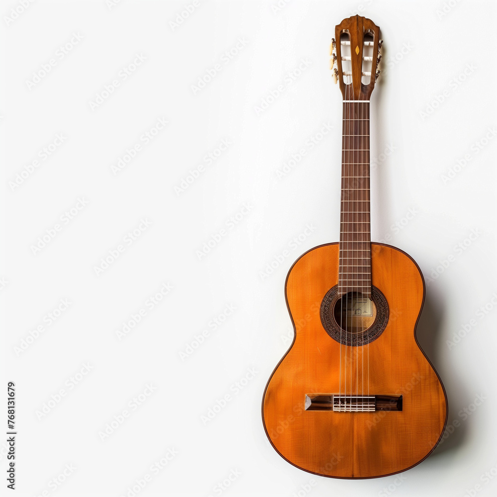Obraz premium Classical guitar on a white background
