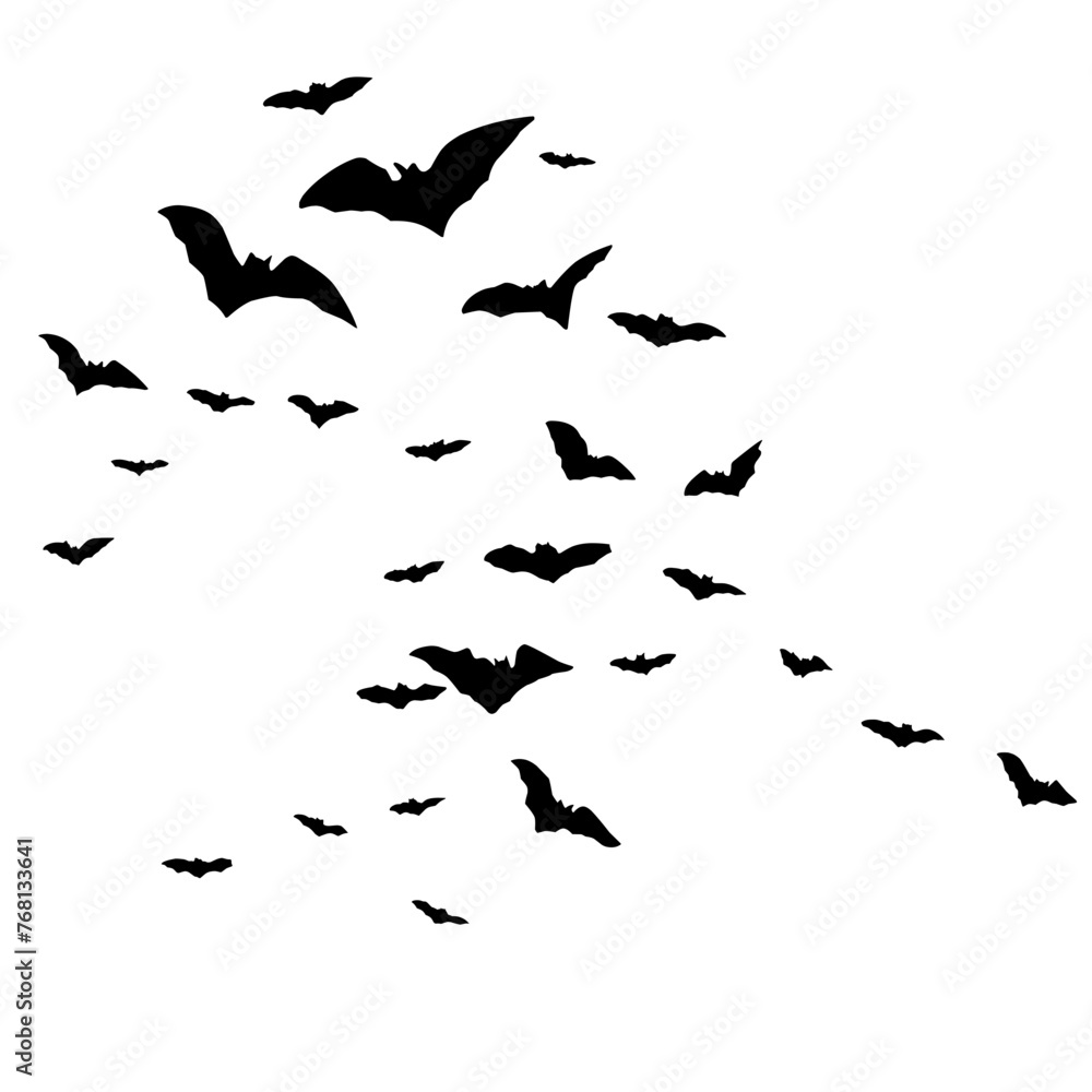 Fototapeta premium Silhouettes of flying bats