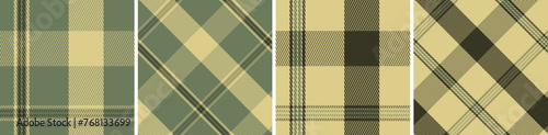 Plaid seamless vector tartan patterns set.