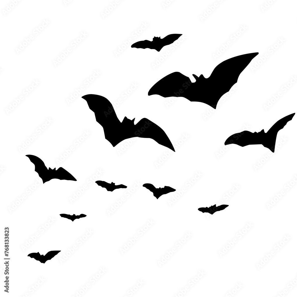 Naklejka premium Silhouettes of flying bats