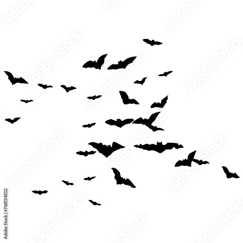Silhouettes of flying bats