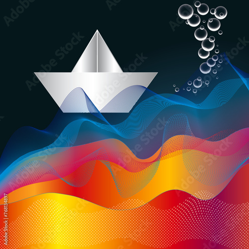 Hintergrund Papierschiff 1