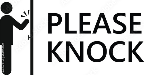 please knock sign board vector
