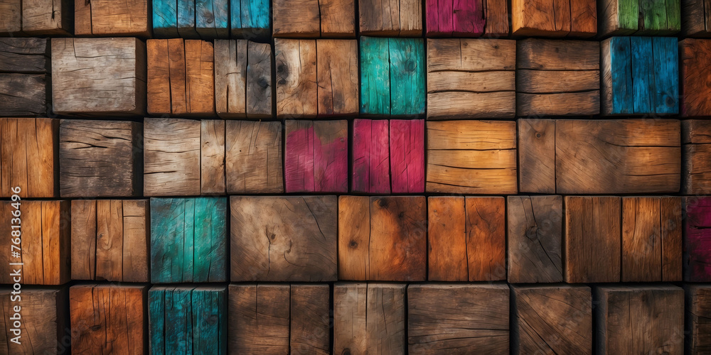 Colorful Wooden Planks Background Texture wallpaper.