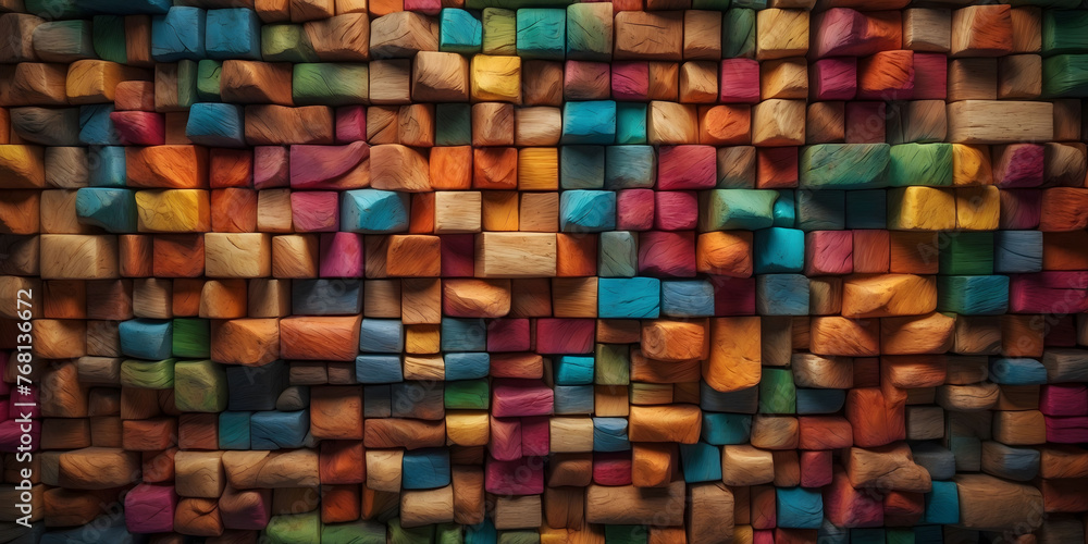A vibrant background of colorful wooden blocks arranged in an abstract pattern, creating a dynamic and playful texture. A vibrant background of colorful wooden blocks arranged in an abstract pattern, creating a dynamic and playful texture.
