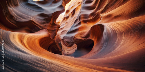 Abstract Sandstone Patterns in Antelope Canyon, Arizona. Stunning natural abstract patterns on sandstone walls, showcasing geological beauty.