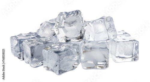 Ice cubes isolated from white or transparent background © Miquel