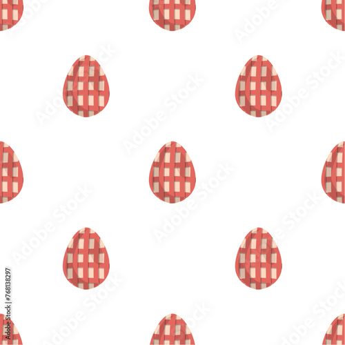 Illustration on theme seamless celebration holiday Easter with hunt colorful bright eggs