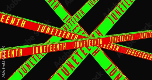Motion spike rotate of Juneteenth Independence Day. Freedom or Emancipation day. Annual american holiday, celebrated in June 19. African-American history and heritage.