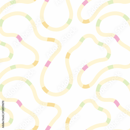 seamless pattern with continuous endless line. Creative minimalist style art symbol collection for children or party celebration with modern shapes.  Abstract cute delicate pattern ideal