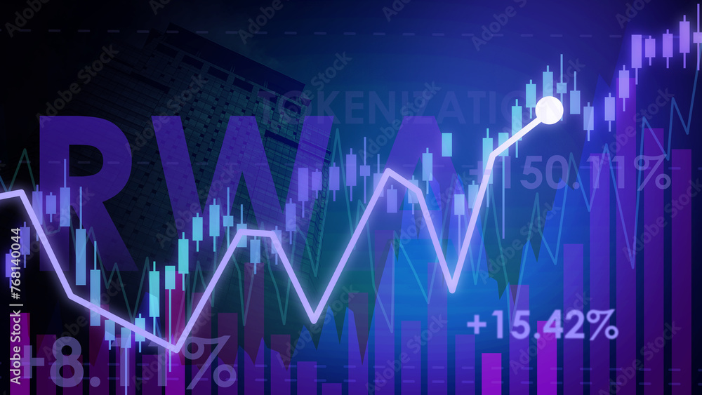 Blue Line chart stock market up trends