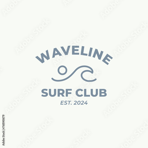 Wave logo design template for surf club, surf shop, surf merch. 