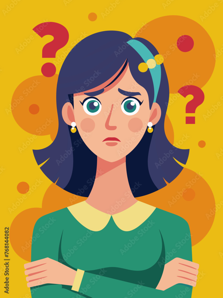 Young puzzled, doubtful, confused woman thinking, trying to find solution, worried expression on his face, concept - Sorry, don't know how it happened. Copy space. Young puzzled, doubtful, confused woman thinking, trying to find solution, worried expression on his face, concept - Sorry, don't know how it happened. Copy space.