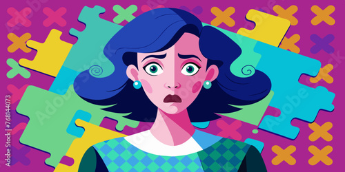 Young puzzled, doubtful, confused woman thinking, trying to find solution, worried expression on his face, concept - Sorry, don't know how it happened. Copy space.