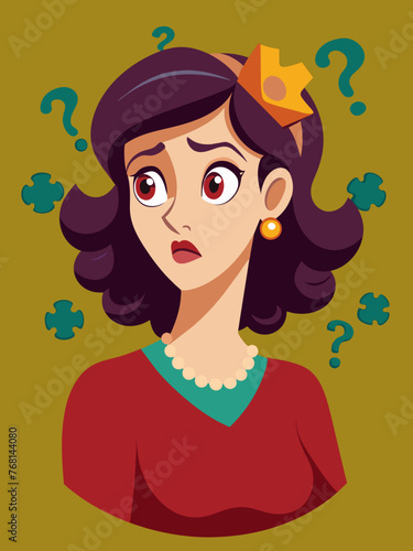 Young puzzled, doubtful, confused woman thinking, trying to find solution, worried expression on his face, concept - Sorry, don't know how it happened. Copy space.