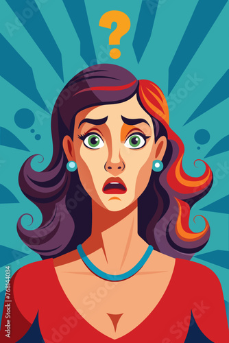 Young puzzled, doubtful, confused woman thinking, trying to find solution, worried expression on his face, concept - Sorry, don't know how it happened. Copy space.