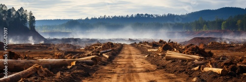 Barren Landscape after Deforestation
