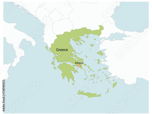 Outline of the map of Greece with regions