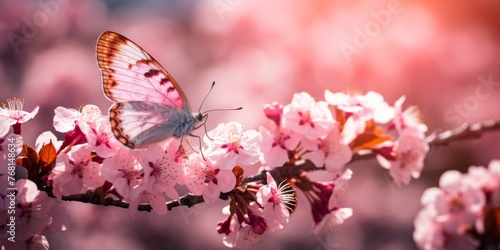 Butterfly on Cherry Blossoms © Vladimir
