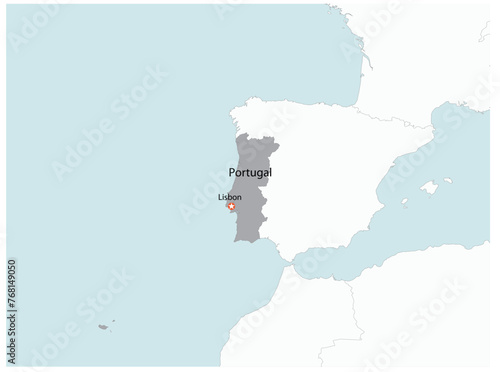 Outline of the map of Portugal with regions