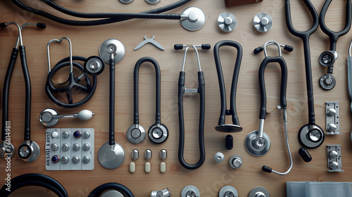 Array of Diagnostic Tools for Medical Examination photo