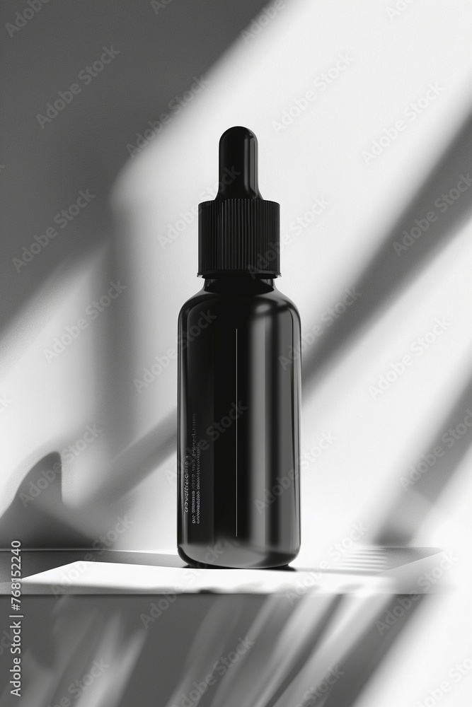 Skincare Product Packaging Mockup Template: Elegant Black Label Design