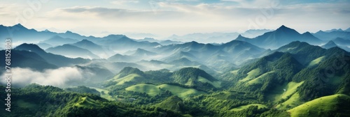 Ethereal Mountains in Mist