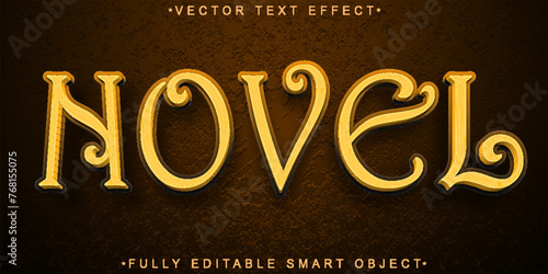 Golden Novel Vector Fully Editable Smart Object Text Effect