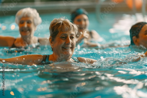old women exercising in a swimming pool © dobok