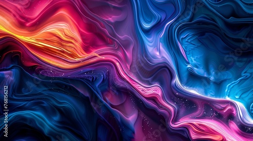 Digital art wave, fluid colors blending in 4K resolution , minimalist