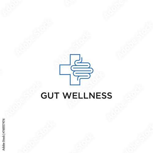 Gut logo and health symbol. Check health bowel symbol for medical design. Vector illustration.